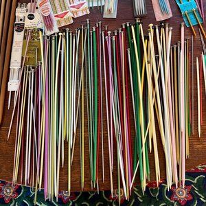 HUGE Lot 230+ Knitting Crochet Circular Needles Skacel Boye Afghan Hooks Vintage